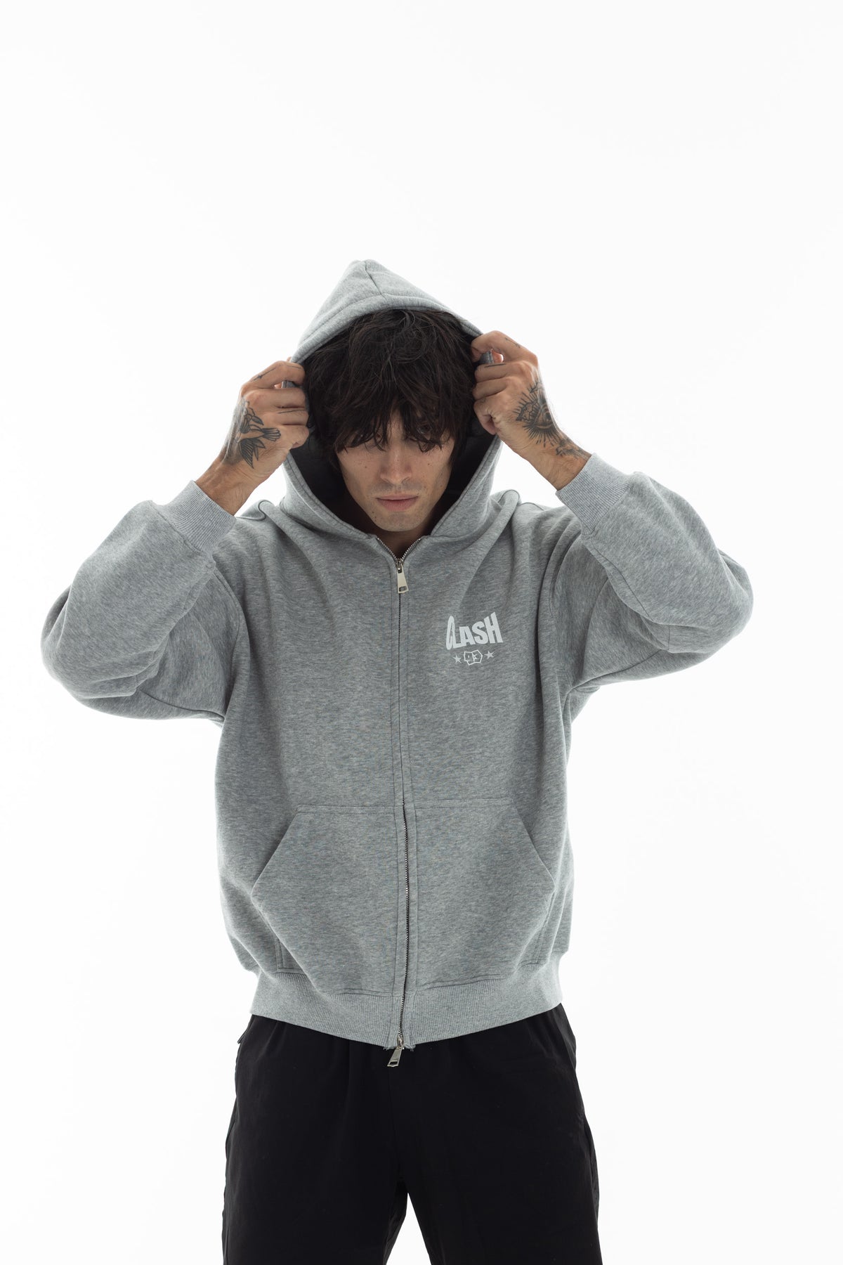 5 Round Club Zip Up Oversized Hoodie