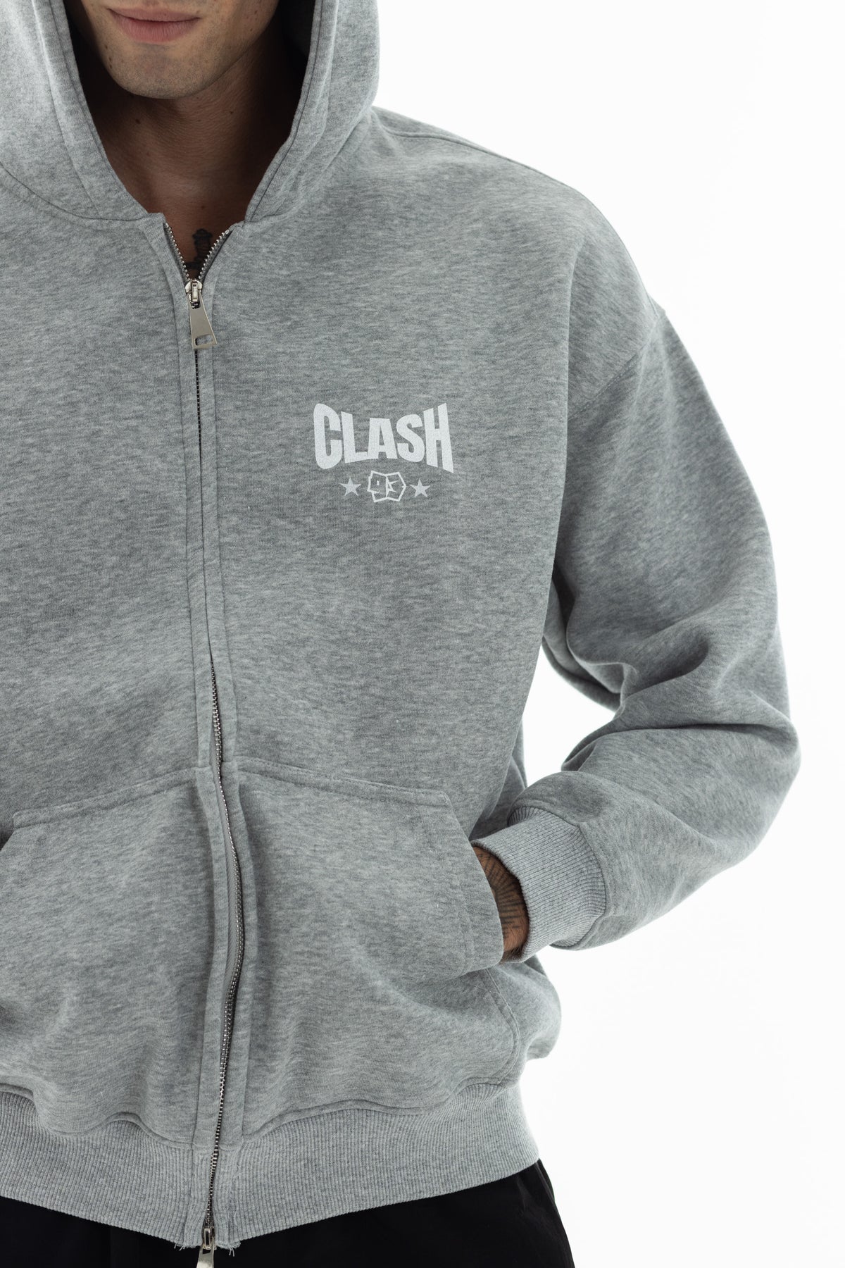5 Round Club Zip Up Oversized Hoodie