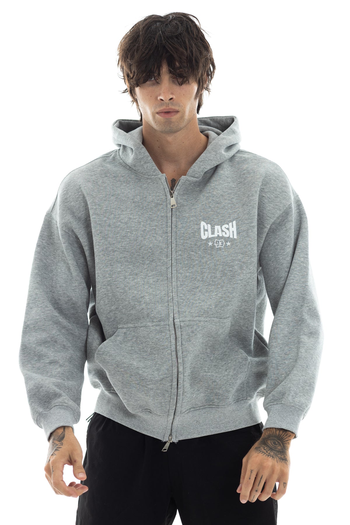 5 Round Club Zip Up Oversized Hoodie
