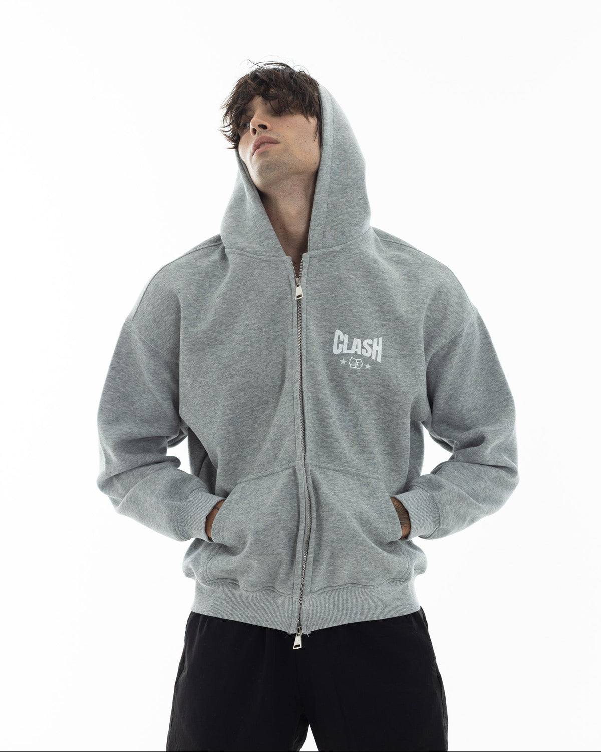 5 Round Club Zip Up Oversized Hoodie